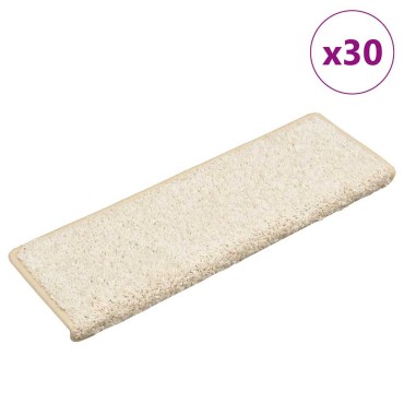 vidaXL Πατάκια Σκάλας 30 τεμ. Λευκά 65 x 21 x 4 εκ.