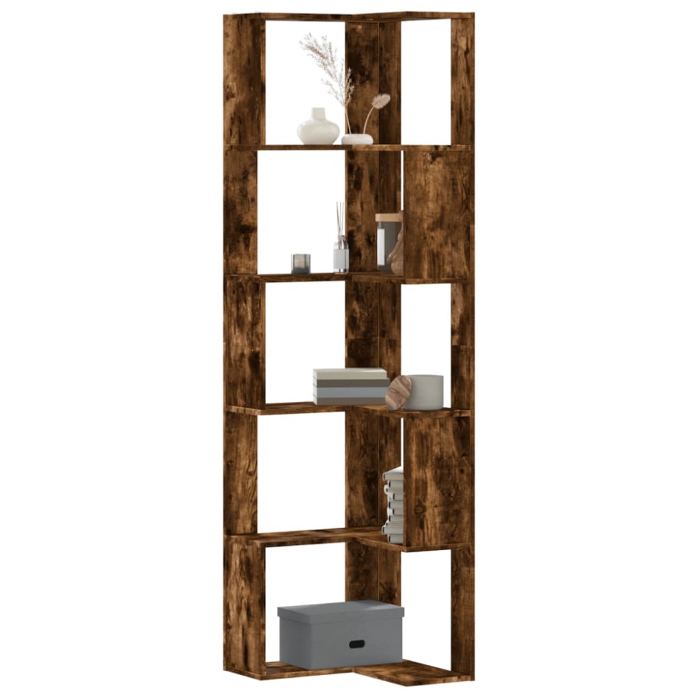 vidaXL Βιβλιοθήκη Γωνιακή 5 Επ. Καπνιστή Δρυς 50x50x179cm Επεξ. Ξύλο 1 τεμ. vidaXL Βιβλιοθήκη Γωνιακή 5 Επ. Καπνιστή Δρυς 50x50x179cm Επεξ. Ξύλο 1 τεμ.