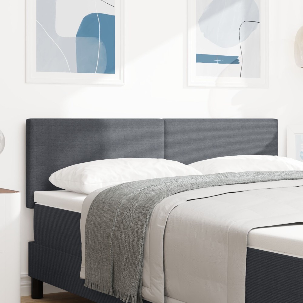 vidaXL LED Κεφαλάρι Σε Απλή Σχεδίαση Σκούρο Γκρι Κορντούρα 160x5x88cm
