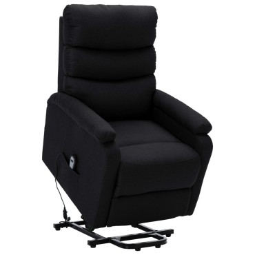 vidaXL Πολυθρόνα με Ανύψωση Μαύρη Υφασμάτινη 74x90,5x100cm 1 τεμ.