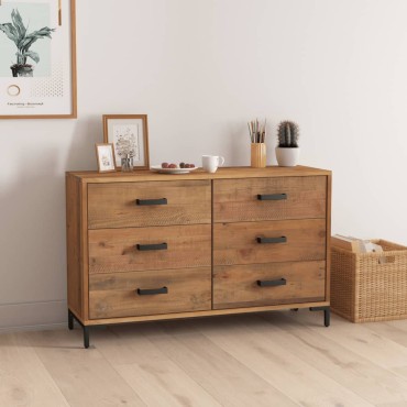 vidaXL Ντουλάπι Καφέ 110x35x70cm από Μασίφ Ξύλο Πεύκου 1 τεμ.