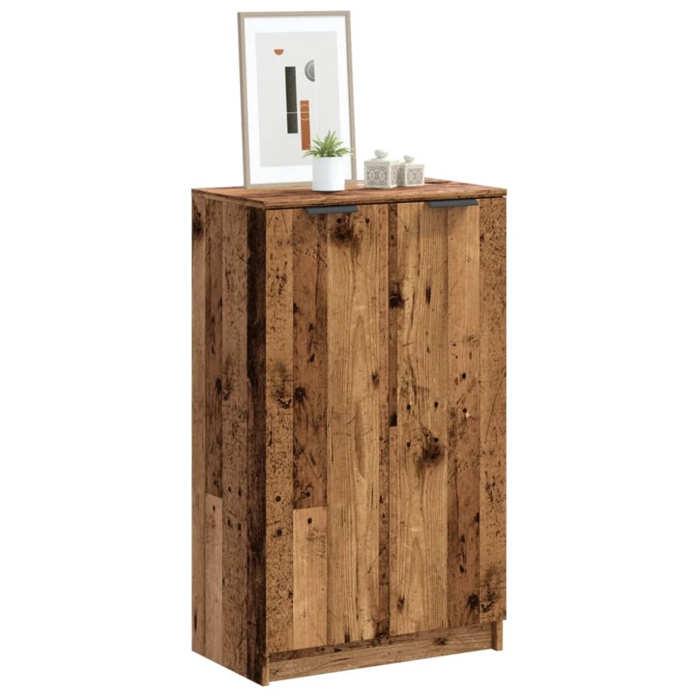 vidaXL Παπουτσοθήκη Όψη Παλαιού Ξύλου 59x35x100,5cm Επεξ. Ξύλο 1 τεμ.