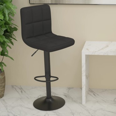 vidaXL Σκαμπό Μπαρ Μαύρο Υφασμάτινο 40x47x(90-111)cm 1 τεμ.