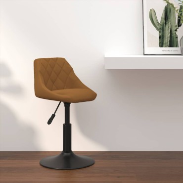 vidaXL Σκαμπό Μπαρ Καφέ Βελούδινο 46x44x(62,5-77,5)cm 1 τεμ.