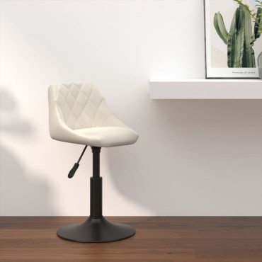 vidaXL Σκαμπό Μπαρ Κρεμ Βελούδινο 46x44x(62,5-77,5)cm 1 τεμ.