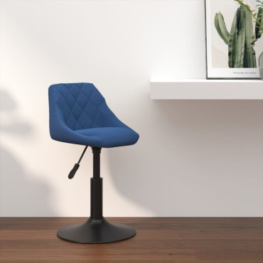 vidaXL Σκαμπό Μπαρ Μπλε Βελούδινο 46x44x(62,5-77,5)cm 1 τεμ.