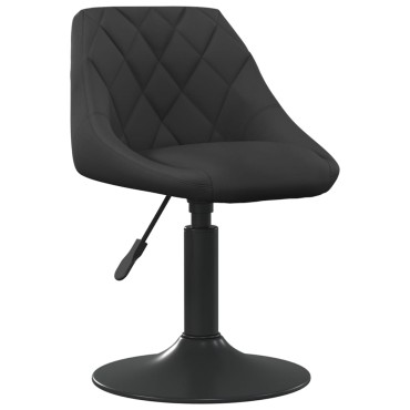 vidaXL Καρέκλα Τραπεζαρίας Μαύρη Βελούδινη 46x44x(62,5-77,5)cm 1 τεμ.