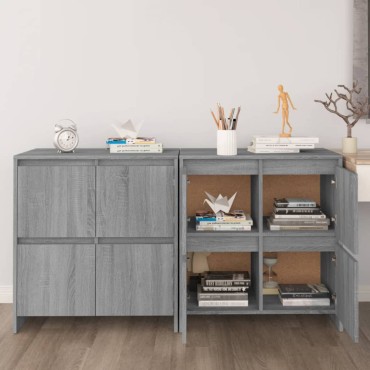 vidaXL Ντουλάπια 2 τεμ. Γκρι Sonoma 70x41x75cm από Επεξ. Ξύλο