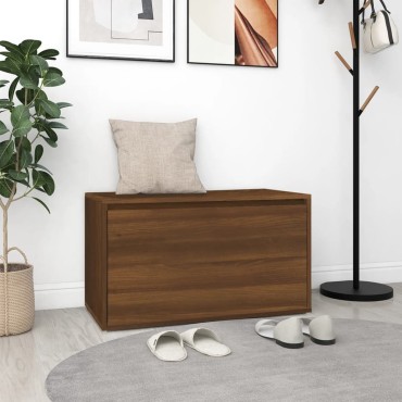 vidaXL Πάγκος Χολ Καφέ Δρυς 80x40x45cm από Επεξεργασμένο Ξύλο 1 τεμ.