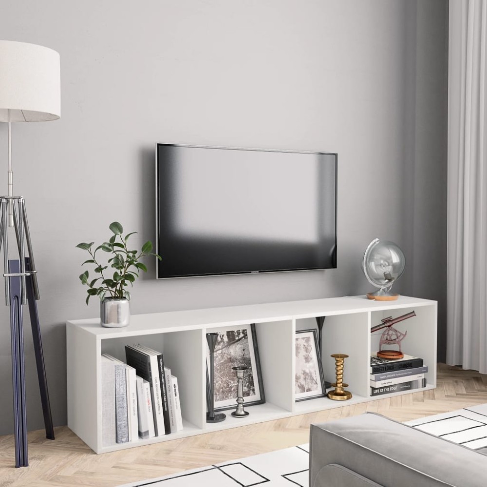 vidaXL Βιβλιοθήκη/Έπιπλο Τηλεόρασης Λευκό 143x30x36cm 1 τεμ.