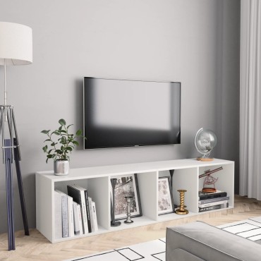 vidaXL Βιβλιοθήκη/Έπιπλο Τηλεόρασης Λευκό 143x30x36cm 1 τεμ.