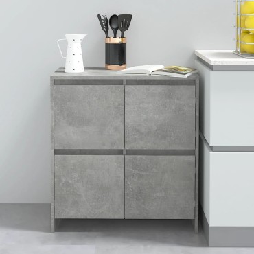 vidaXL Μπουφές Γκρι Σκυροδέματος 70x41x75cm Επεξεργασμένο Ξύλο 1 τεμ.