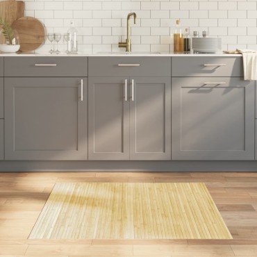 vidaXL Χαλί Ορθογώνιο Ανοιχτό Φυσικό 80x100cm Μπαμπού