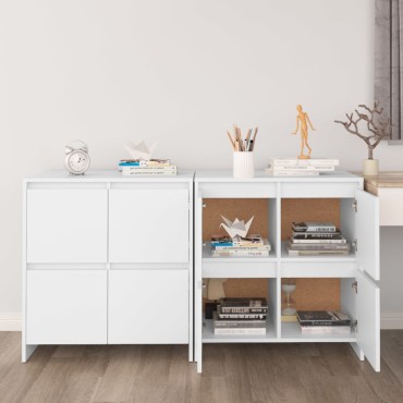 vidaXL Ντουλάπια 2 τεμ. Λευκά 70x41x75cm από Επεξ. Ξύλο