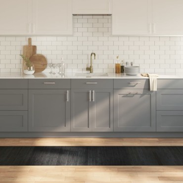 vidaXL Χαλί Ορθογώνιο Γκρι 60x300cm Μπαμπού
