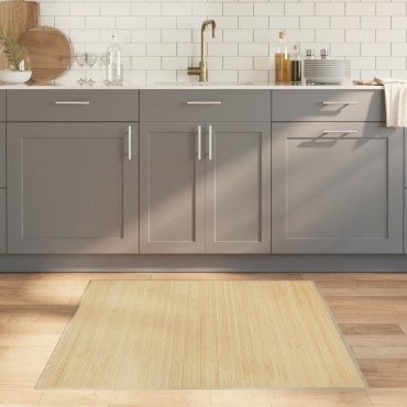 vidaXL Χαλί Τετράγωνο Ανοιχτό Φυσικό 100x100cm Μπαμπού
