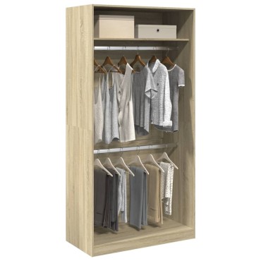 vidaXL Ντουλάπα Χρώμα Sonoma Δρυς 100x50x200cm από Επεξεργασμένο Ξύλο 1 τεμ.