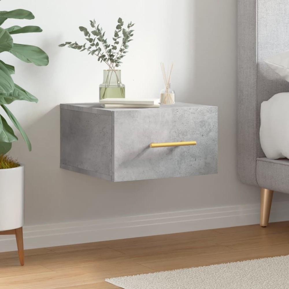 vidaXL Κομοδίνο Επιτοίχιο Γκρι Σκυροδέματος 35x35x20cm 1 τεμ.