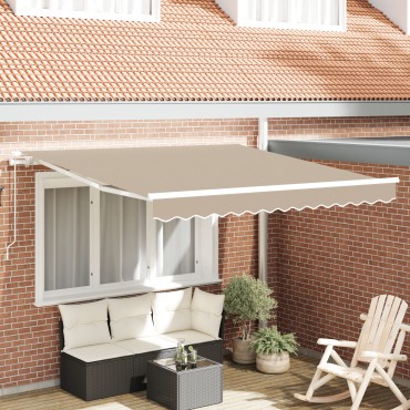 vidaXL Χειροκίνητη Ανασυρόμενη Τέντα Μπεζ 300x250 εκ