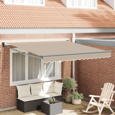 vidaXL Χειροκίνητη Ανασυρόμενη Τέντα Μπεζ 300x250 εκ.