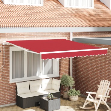 vidaXL Μηχανική Ανασυρόμενη Τέντα Κόκκινη 300x250 cm