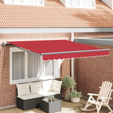 vidaXL Ανασυρόμενη τέντα Automatic Κόκκινη 300x250 cm