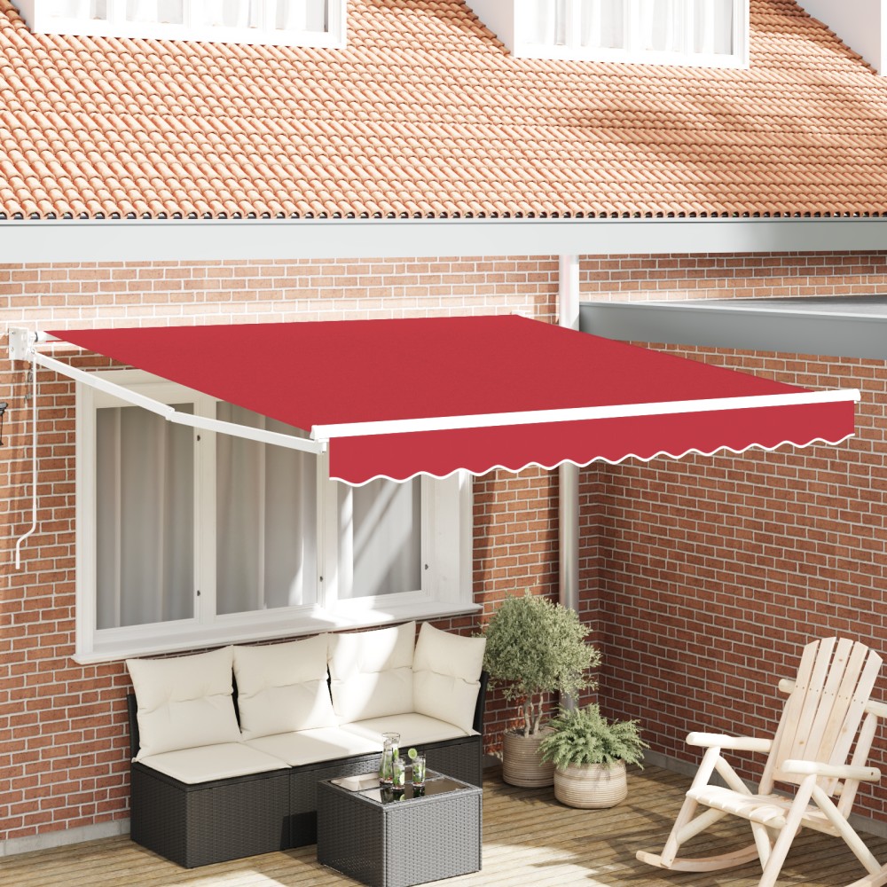 vidaXL Αυτόματη Ανασυρόμενη Τέντα Κόκκινη 300x250 cm