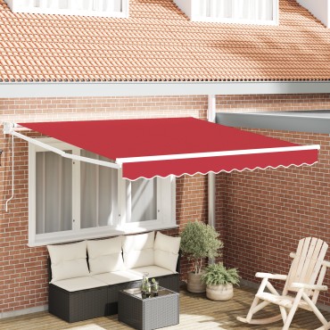 vidaXL Αυτόματη Ανασυρόμενη Τέντα Κόκκινη 300x250 cm