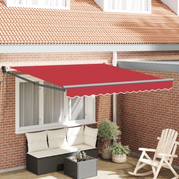 vidaXL Αυτόματη Ανασυρόμενη Τέντα Κόκκινη 300x250 cm