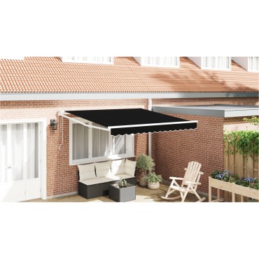 vidaXL Αυτόματη Ανασυρόμενη Τέντα Μαύρη 350x250 cm