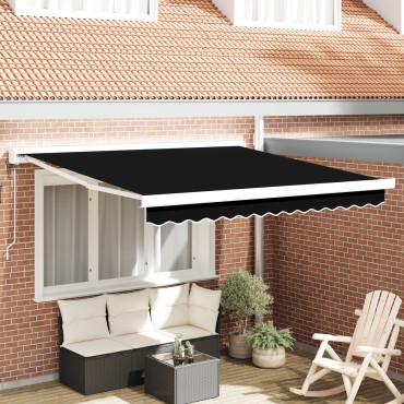 vidaXL Αυτόματη Ανασυρόμενη Τέντα Μαύρη 350x250 εκ.
