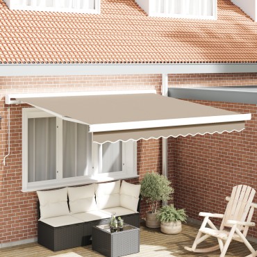 vidaXL Χειροκίνητη Ανασυρόμενη Τέντα Μπεζ 350x250 εκ.