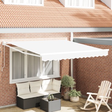 vidaXL Ανασυρόμενη Τέντα Λευκή 350x250 cm