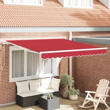 vidaXL Ανασυρόμενη Τέντα Κόκκινη 350x250 εκ.