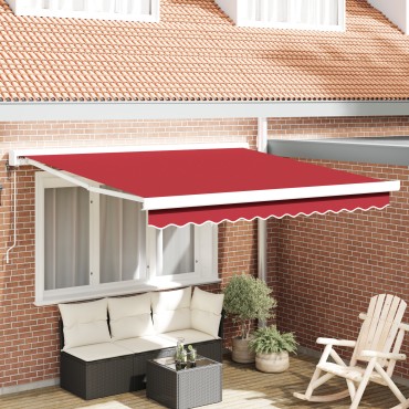 vidaXL Αυτόματη Ανασυρόμενη Τέντα Κόκκινη 350x250 εκ.