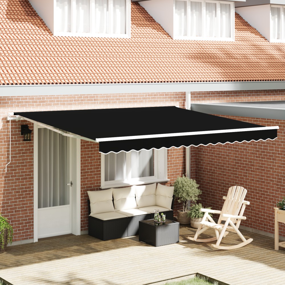 vidaXL Ανασυρόμενη τέντα Μαύρη 400x300 cm