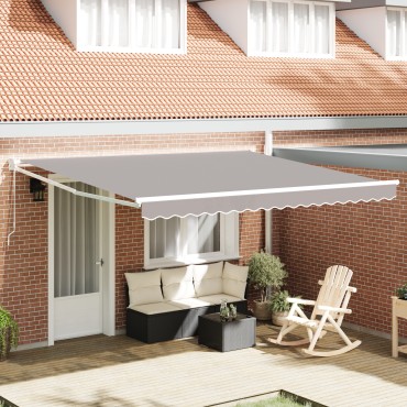 vidaXL Ανασυρόμενη Τέντα Ανοιχτό Γκρι 400x300 cm