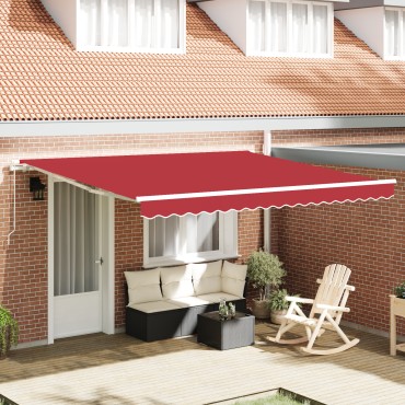 vidaXL Manual Retractable Awning Θαλάσσια Μπλε 400x300 εκ.