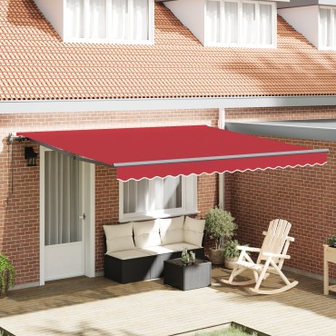 vidaXL Αυτόματη Ανασυρόμενη Τέντα Κόκκινη 400x300 cm