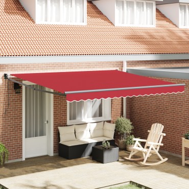 vidaXL Αυτόματη Ανασυρόμενη Τέντα Κόκκινη 400x300 cm