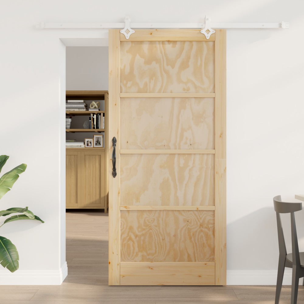 vidaXL Συστροφή Πόρτας με Σετ Υλικών 93x202 cm Συμπαγές Ξύλο Πεύκου