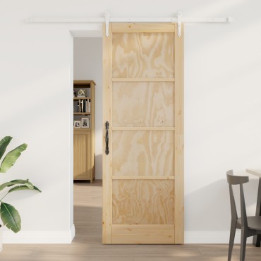 Συρόμενη Πόρτα vidaXL με Σετ Εξαρτημάτων 78x211 cm Μασίφ Ξύλο Πεύκου, Εσωτερική Πόρτα vidaXL 'ORKDAL'78x211x4 cm Μασίφ Ξύλο Πεύκου