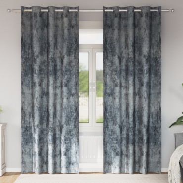 vidaXL Βελούδινες Κουρτίνες 2 τμχ. Ασημί Γκρι 245x140cm Βελούδο