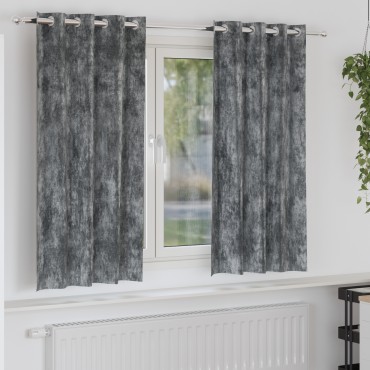 vidaXL Βελούδινες Κουρτίνες 2 τμχ. Γκρι 175x140cm Βελούδο