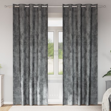 vidaXL Βελούδινες Κουρτίνες 2 τμχ. Γκρι 225x140cm Βελούδο