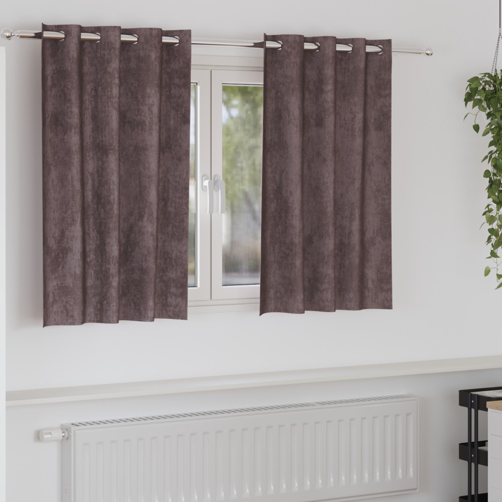 vidaXL Βελούδινες Κουρτίνες 2 τμχ. Καφέ 140x140cm Βελούδο