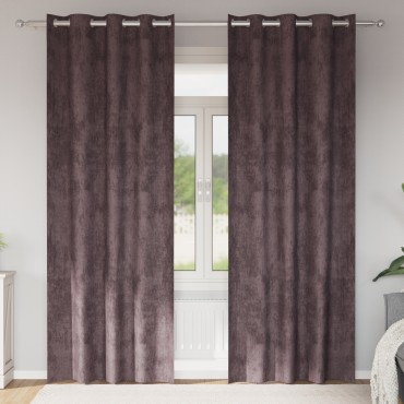 vidaXL Βελούδινες Κουρτίνες 2 τμχ. Καφέ 245x140cm Βελούδο