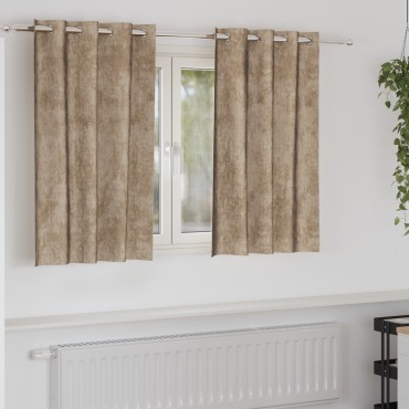 vidaXL Βελούδινες Κουρτίνες 2 τμχ. Μπρονζέ 140x140cm Βελούδο