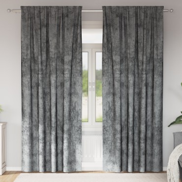 vidaXL Βελούδινες Κουρτίνες 2 τμχ. Γκρι 245x140cm Βελούδο