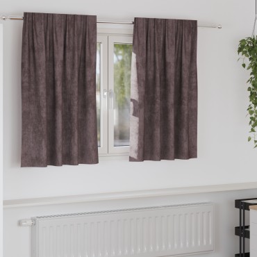 vidaXL Βελούδινες Κου curtains 2 τεμ. με οπές Καφέ 140x140cm
